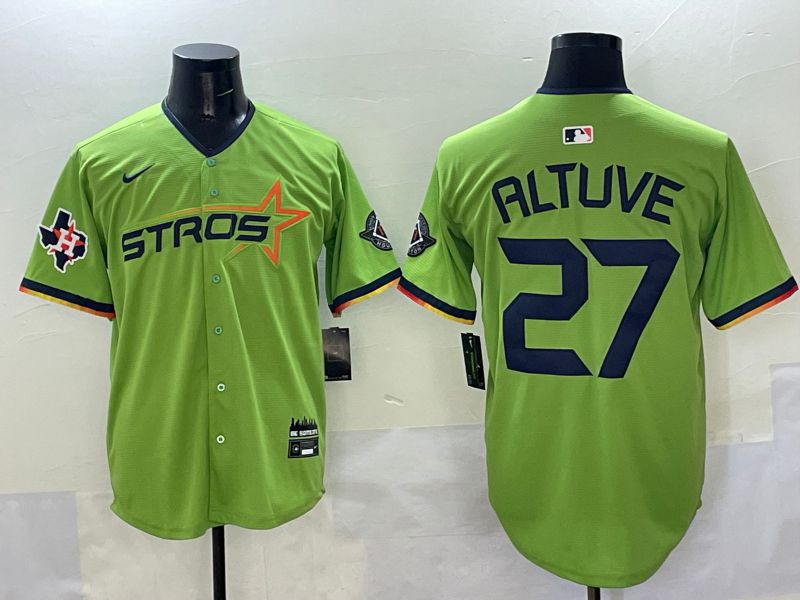 Men Houston Astros #27 Altuve Green three generations Joint Name 2025 Nike MLB Jersey style 9